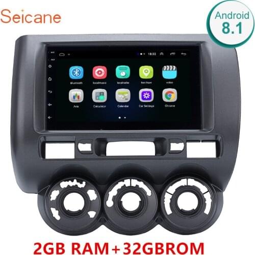 Seicane 2DIN RAM 2GB+ROM 32GB Android 8.1 Car Unit Player for 2002-2008 HONDA Jazz(Manual AC,Right Hand Drive) GPS Radio