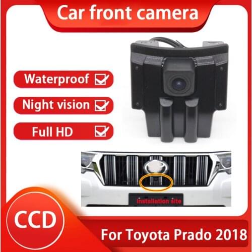 Car Front Camera For Toyota Prado 2018 HD Waterproof High Quality CCD Night Vision Driving Safety 170° wide-angle Waterproof