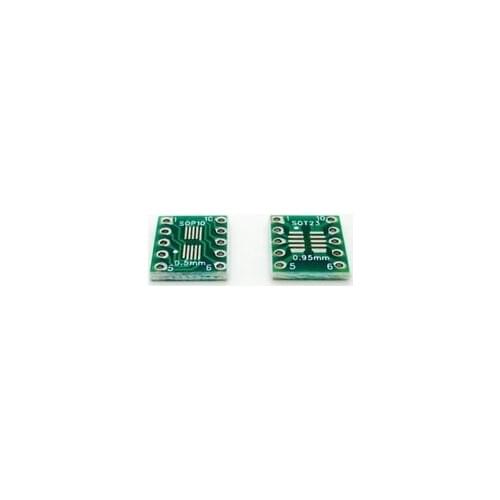 Free shipping 50PCS SOT23 MSOP10 UMAX To DIP10 Transfer Board DIP Pin Board Pitch Adapter New