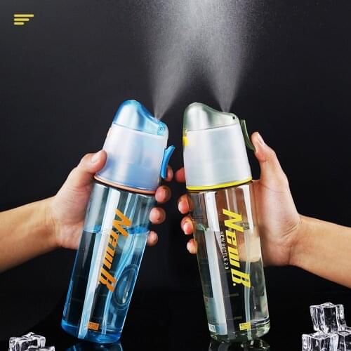 600ml High Quality Plastic Water Bottle With Straw Sport Spray Cooling Bottle Portable Gym Fitness Sports Shaker Drinking Bottle