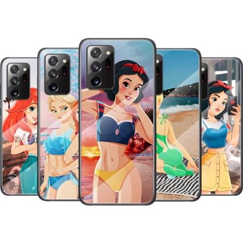 Tempered Glass Cover Disney Beach Princess For Samsung Galaxy M51 M31 M21 A70 A50 A40 A30 A20 A10 Phone Case Capa