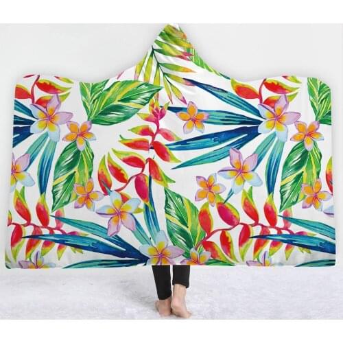 Colorful leaves green Blankets hats sofa comfortable white bottom Blankets keep warm soft Good quality sells well Blankets