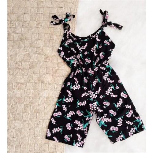 Infant Baby Girl Floral Jumpsuit Cotton Sleeveless Strap Jumpsuit Summer Casual Jumpsuit Baby Round Neck Romper 0-3Y