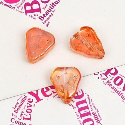 DoreenBeads Glass AB Rainbow Color Aurora Borealis Beads Leaf Colorful Transparent About 13mm x 10mm,Hole: Approx 0.8mm, 20 PCs