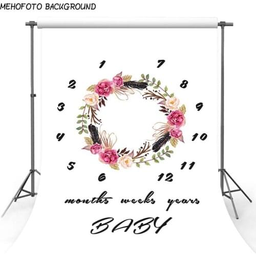 Background Flowers 5x7 Vinyl Background Backdrop Calendar Sheet Photo Background Baby Birth Date Photocall Boy and Girls Photos
