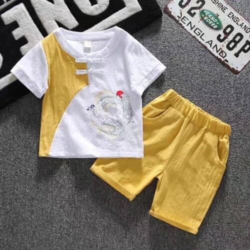 Two Colors Cotton Kids Short Sleeve T-shirt+Shorts 2Pcs/Set For Age 2T 3 4 6 8 10 Yrs Casual Fashion Summer Baby Boy Clothes Set