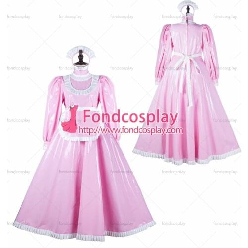 Sissy maid pvc dress lockable Uniform cosplay costume Tailor-made[G2359]