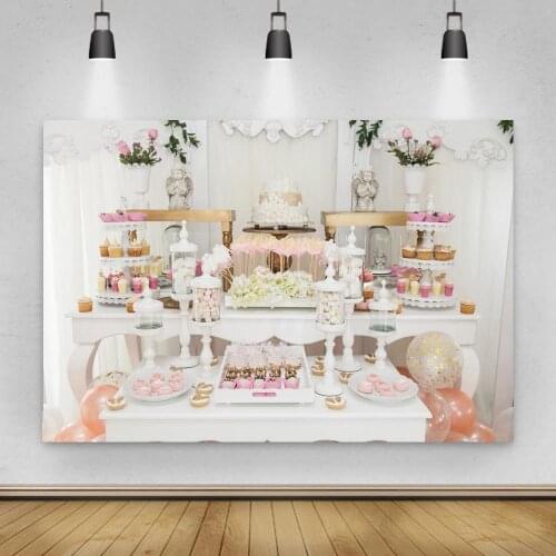Interior Newborn Children Portrait Photo Background Girl Princess 1st Birthday Party Cake Table Backdrop Photocall Photography