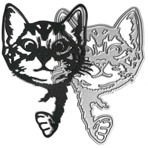 Cat Metal Cutting Dies Stencil Scrapbooking DIY Album Stamp Paper Card Mold Embossing Decoration Craft
