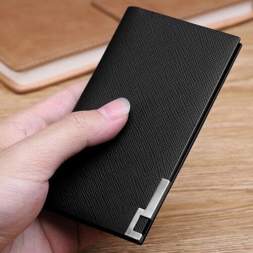 WILLIAMPOLO 2019 Genuine Leather Men Wallet Ultrathin Wallets Card Holder Card Slots Bifold Slim Wallets Clutch Driving License