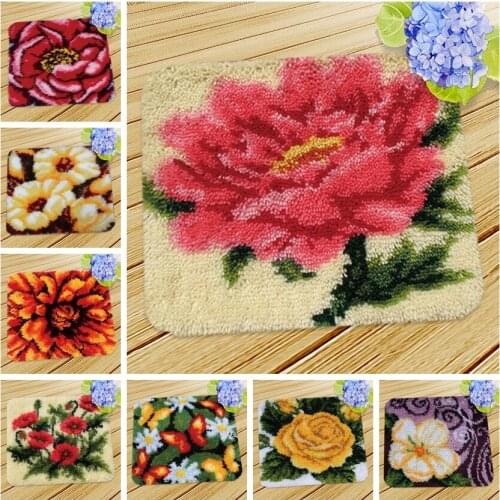 Smyrna Knooppakket Do It Yourself Birthday Present Pastoral Needlework Mat Kit Almofadas Latch Hook Kits Diy Sofa Shape Cushions