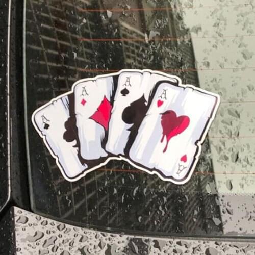 15CM*10CM Cartoon Playing Cards A Decal Motorcycle Car Sticker