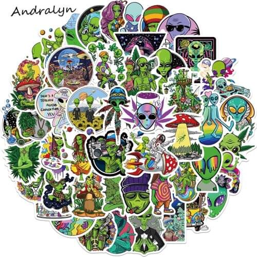 10/50Pcs Cartoon Characters Leaves Smoking Graffiti Stickers For Diy Suitcase Skateboard Guitar Laptop Pvc Decorative Waterproof