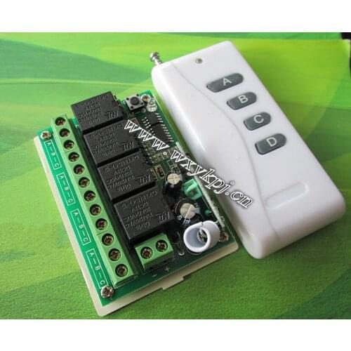 NEW ! 12 PCS 315MHz 433MHz DC 12V 10A 4CH Wireless Remote Control Switch System RF wall light switch
