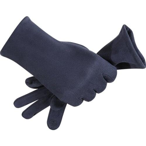 New Man Winter Suede Keep Warm Touch Screen Plus Cashmere Solid Outdoor Windproof Motorcycle Soft Cycling Elasticity Gloves