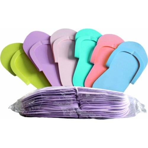24/36 Pairs Disposable EVA Foam Slippers Flip Flops High Quality Pedicure Tanning Spa Salon Supplies Flip Flop Tool Random Color