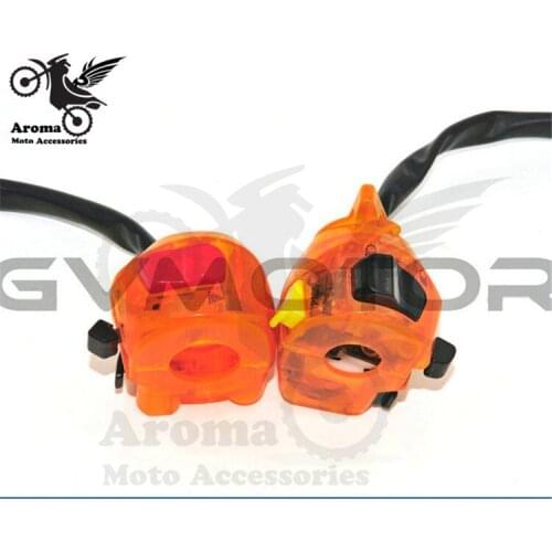 Orange personality motorcycle switch 22mm 7/8" motorbike handle switch 12V Universal motocross ATV moto dirt pit bike scooter