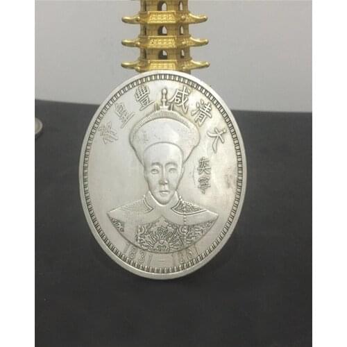 The Qing Dynasty Emperor Of XiangFeng Commemorative Coin Silver Plated Dollar Coin For Home Decoration And Gifts
