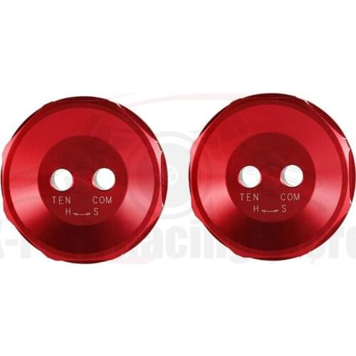 Front Fork Caps Bolts For KAWASAKI ZX-10R 2012-2014 2013 Hexagonal Screws Red Pairs Adjustable Kit