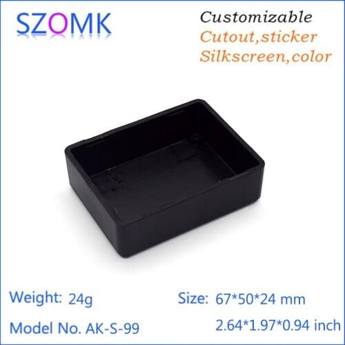 10 pcs, 67*50*24mm plastic enclosure for electronics plastic case szomk abs plastic box for pcb controller quality project box