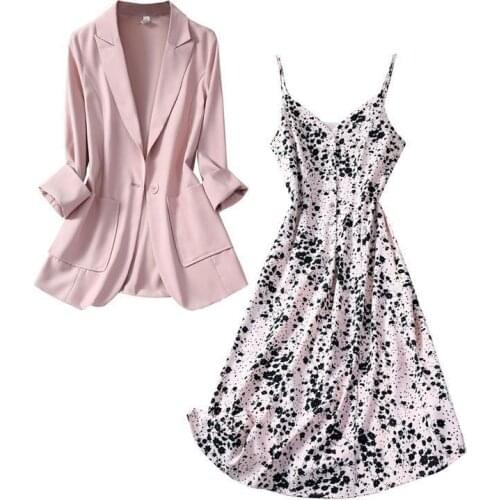 Elegant 2 Piece Jacket Female Autumn Dress Offlce Suit Jacket Suit Casual Dress traje mujer conjuntos de mujer elegante