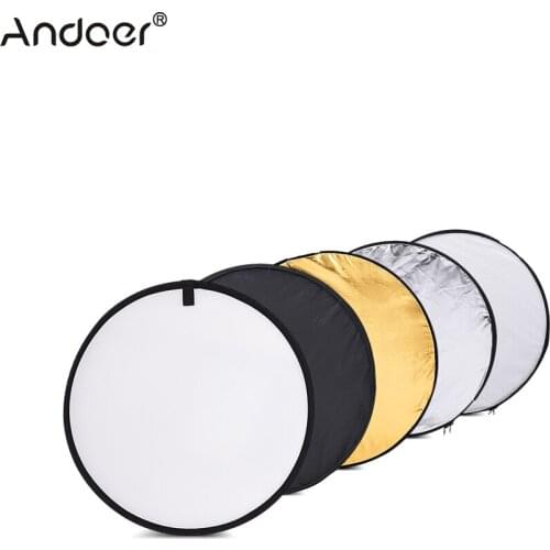 Andoer 24" 60cm 5 in 1 Portable Photography Studio Reflector Multi Photo Disc Collapsible Light Reflector