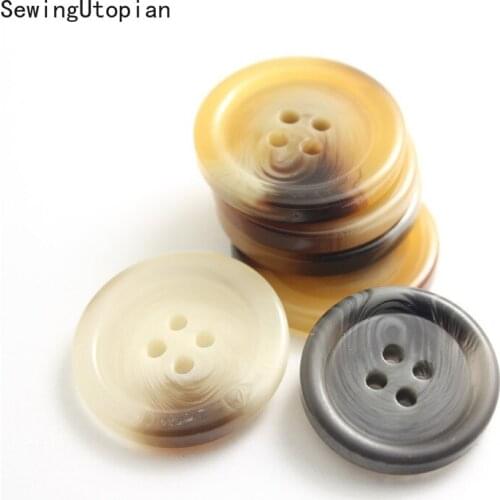 20PCS Resin 4 Holes Buttons Sewing Accessories 11.5-28mm for Clothing Decorative Plastic Button Handmade DIY Sewing Scrapbooking