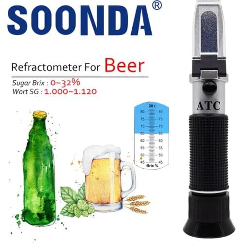 2-in-1 Beer Brix Refractometer For Beer Wine Spirits Alcohol Wort Specific Gravity Hydrometer Concentration Beer Test Tool ATC