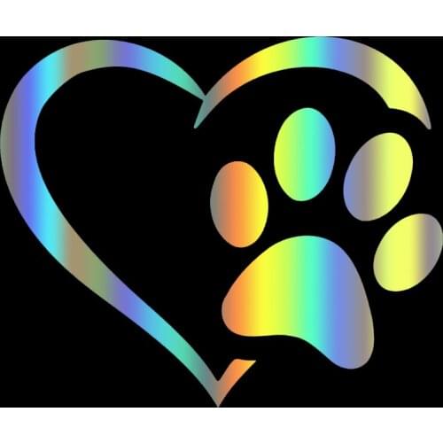 S51587 Various Sizes/Colors Car Stickers Vinyl Decal Paw With Heart Animal Motorcycle Decorative Accessories