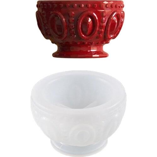 Resin Flower Pot Molds Silicone DIY Nordic Style Round Bowl Mold Resin Planter Casting Moulds For Art Pot