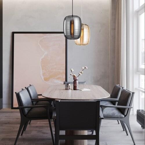 Nordic LED chandelier lamp Simple modern glass dining room lamp small Hanging Lamp art bedside Hanging Lights living room lamp