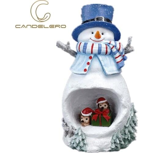 Statues Home Decoration Room Christmas Snowman Light Ornaments Sculptures Figurines For Interior Room Ornaments Home Decor Craft