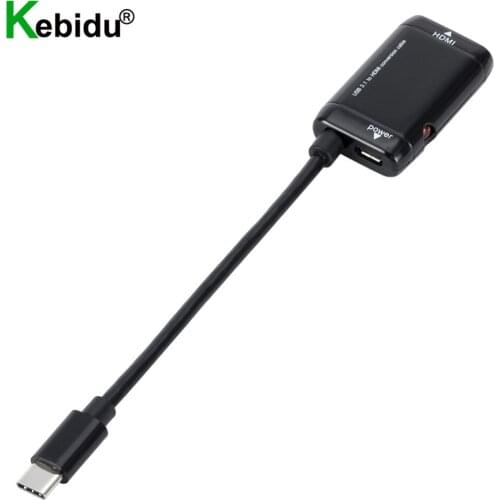 USB-C Type C to HDMI-compatible Splitter USB 3.1 Type C Converter Male to Female with Power Port Function For Android Phone