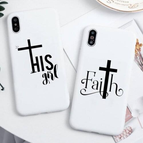 Faith Christian Religious Jesus Cross Phone Case for iPhone 11 Pro Max X XR XS 8 7 6s Plus Candy white Silicone Cases