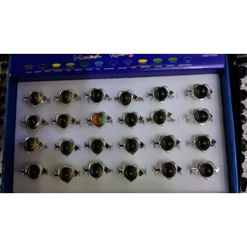 High quality A arrow through heart mood rings open mouth change color ring Adjustable