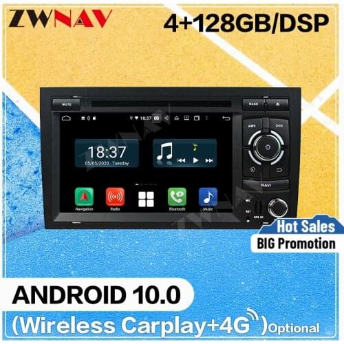128GB Carplay Android 10 DVD Player for Audi A4 2002 2003 2004 2005 2006 2007 2008 GPS Auto Radio Audio Music Stereo Head unit
