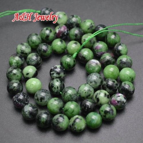 5pcs Green Color Natural Epidote 8mm Round Shape Stone Beads Fashion Jewelry Beads Making