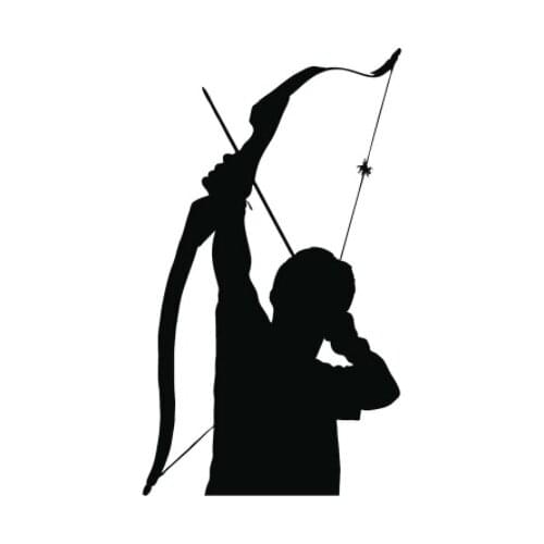 8.4CM*18.1CM Archery Bow Arrow Vinyl Car Sticker Black/Silver High-quality N1242