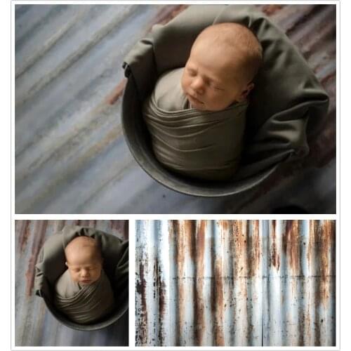 Abstract Rust Iron Wall Photography Backdrop Newborns Baby Shower Kids Floor Photo Background Studio Portraits Photocalls Props