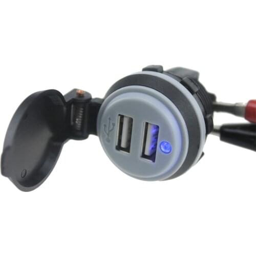 Car Charger with Dust Cover Dual Usb24v/4.2a Car Charger USB with Indicator Light with Dust Cover