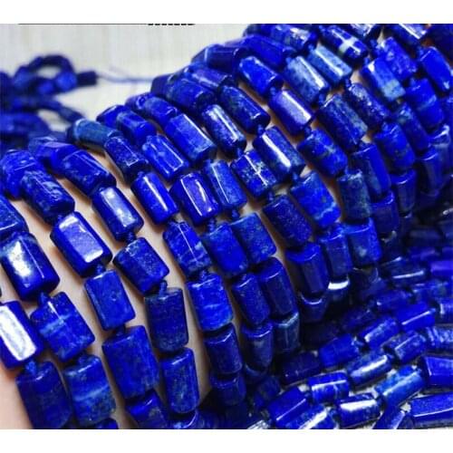 Loose beads pillar blue lapis 7*10mm 14" for DIY jewelry making FPPJ wholesale beads nature gem stone