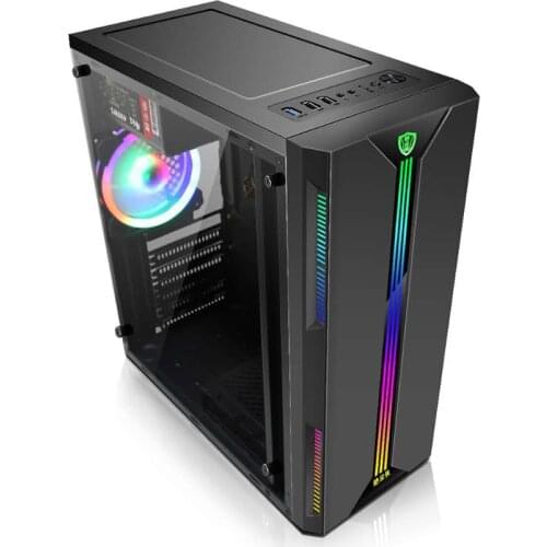 Desktop Computer Case ATX Full-view Side Transparent RGB PC Case Support ATX/Micro ATX/Mini ITX Cooling Fan/330mm Graphics Card
