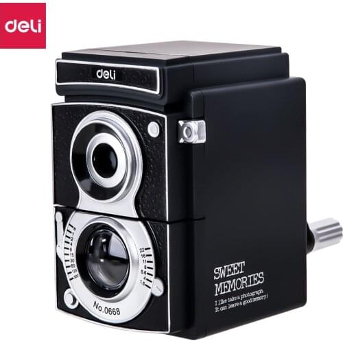 DELI 0668 Rotary pencil sharpener pencil cutter Gift Camera cute sharpener knife smooth sharpening school accessories