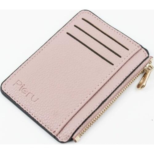 1PC Credit Card Holder Men Women PU Leather Wallet Zipper Business Mini Card Bank Cardholder Money Bag Clips