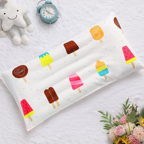 Children Pillow Boys/Girls Breathable Cotton Pillow Cartoon Pattern Head Support Protection Kids Cushion Pillow Core+Pillow Case