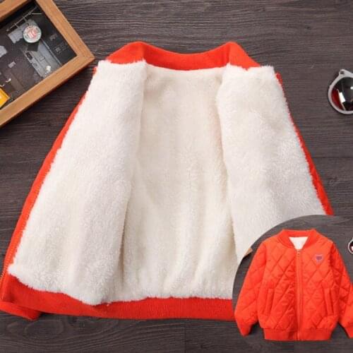 Childrens winter clothes boys lambskin cotton-padded coat thick coat