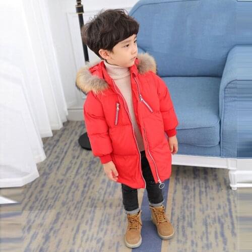 Christmas Baby Children Casual Down Jacket Mid-Length 2020 New Fur Collar Down Jacket Boy And Girls Baby Thick Coat Child Coat