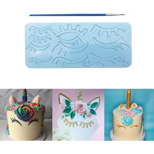 Unicorn eyelash Embossed Cutter Candy Lollipop Stamp Mold For Fondant Biscuits Cake Decorating Tool
