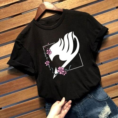 Fairy Tail Logo Japanese Anime T-shirt Fashion O-neck Casual Female Cloth
