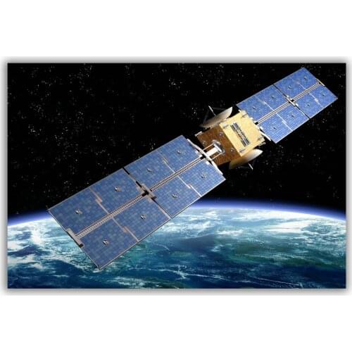 HT010 Spectacular Universe Earth And Moon Space Station Astronaut Silk Fabric Poster Art Decor Indoor Painting Gift